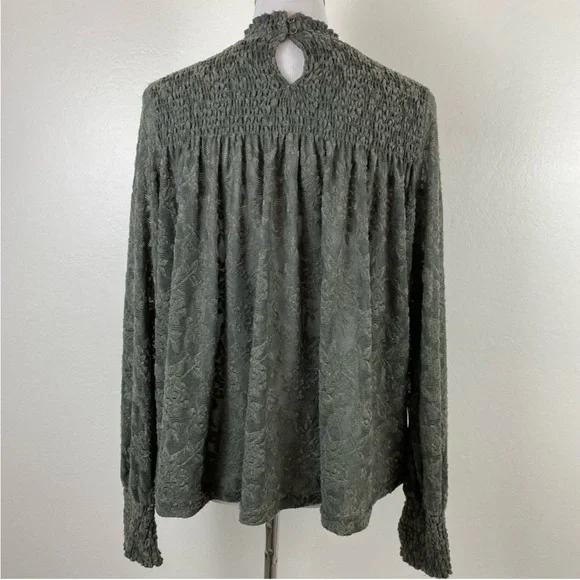 Anthropologie Deletta Amanna
Lace Peasant Olive Green Blouse Top Small - Picture 4 of 11